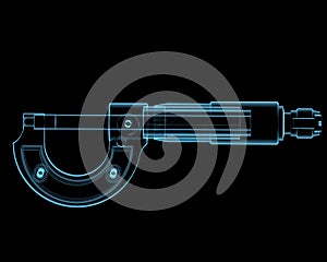 Micrometer (3D xray blue transparent)