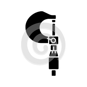 Micrometer black glyph icon