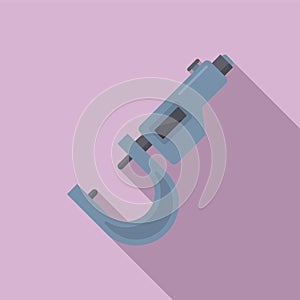 Micrometer dimensions icon flat vector. Precision vernier