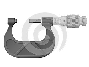 Micrometer isolated on white