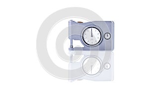 Micrometer thickness gauge. Dial thickness gauge. Handy for measuring thickness of small parts, metal, rubber, vinyl, paper, foil