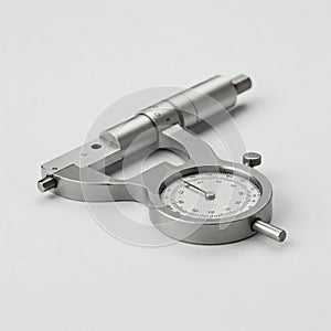 The micrometer on a white background. Measuring tool.
