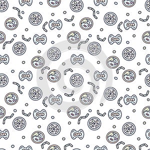 Microorganism color vector doodle simple seamless pattern