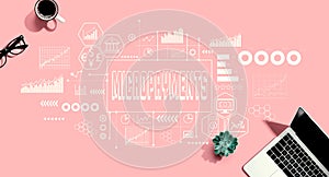 Micropayments theme with laptop computer