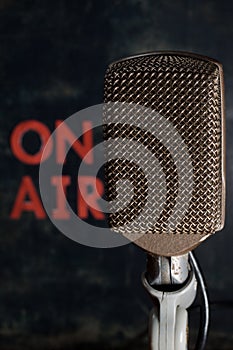 Microphone with On Air Background Vertical
