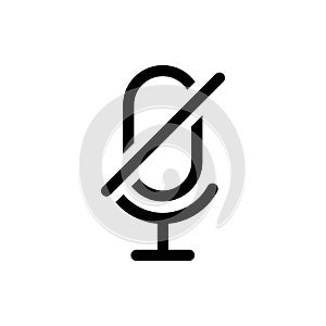 Microphone Audio Muted illustration. Mute Microphone icon. Retro microphone icon
