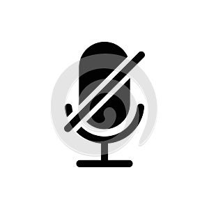 Microphone Audio Muted illustration. Mute Microphone icon. Retro microphone icon