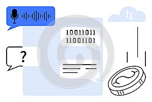 Digital Communication Concepts with Speech, Coding, and Cloud Data Exchange