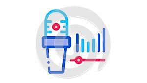 Microphone Audio Waves Icon Animation