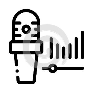 Microphone Audio Waves Icon Outline Illustration