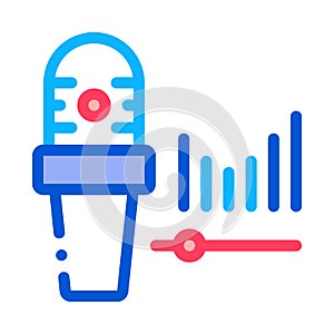 Microphone Audio Waves Icon Outline Illustration