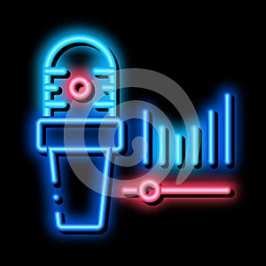 Microphone Audio Waves neon glow icon illustration