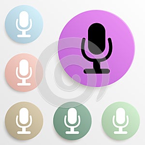 microphone badge color set. Simple glyph, flat vector of web icons for ui and ux, website or mobile application