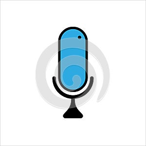 microphone blue color icon vector illustration