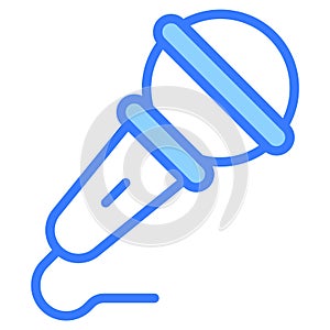 Microphone blue outline icon, Merry Christmas and Happy New Year icons for web and mobile design
