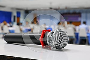 Microphone Close up in conference room