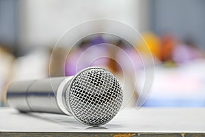 Microphone Close up in conference room