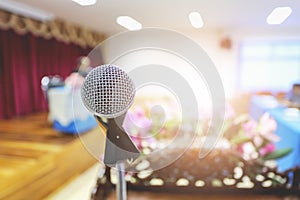 Microphone Close up in conference room