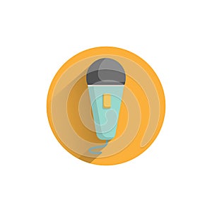 microphone flat icon with shadow. music flat icon