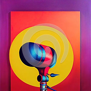 a microphone colorful illustration, different pop art colors, ai generated image