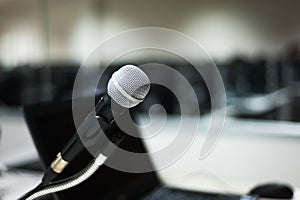 Microphone in computer lab soft light