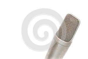 Microphone, condenser mic on white background