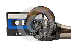 Microphone and dvd disk isolated