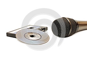 Microphone and dvd disk isolated