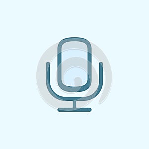 microphone field outline icon. Element of 2 color simple icon. Thin line icon for website design and development, app development