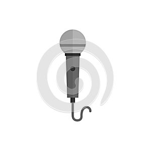 Microphone flat icon isolated on white background