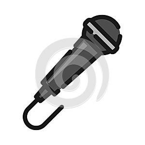 Microphone flat icon, vector