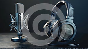 The microphone and headphones.AI generated image