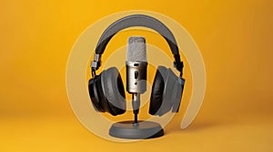 The Microphone and Headphones.AI generated image