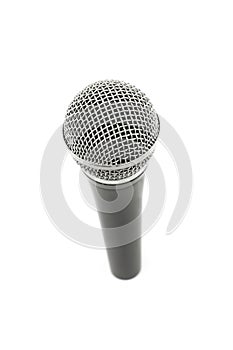 Microphone high angle close up isolated on white
