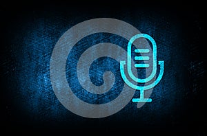 Microphone icon abstract blue background illustration digital texture design concept