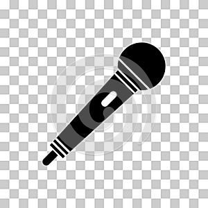 Microphone icon, audio speech symbol, record concert sign, web button design, karaoke flat speak