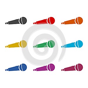 Microphone icon, color icons set