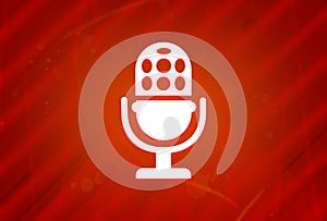 Microphone icon isolated on abstract red gradient magnificence background