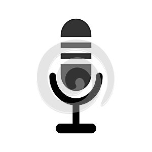 Microphone icon isolated vector illustration. Podcast radio icon illustration.