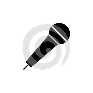 Microphone Icon isolated on white background. Mic sign. Karaoke microphone icon. Broadcast mic sign