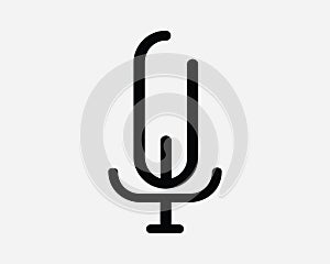 Microphone Icon. Mic Mike Music Podcast Record Radio Studio Media Sound Speech Audio Broadcast. Clipart Symbol Sign Vector EPS