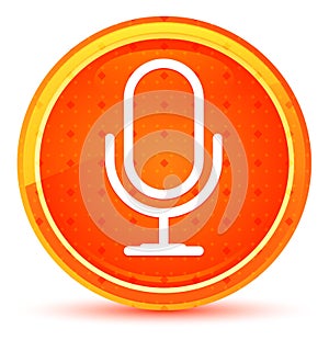 Microphone icon natural orange round button