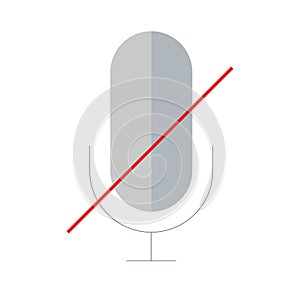 Microphone icon. Quiet mode. Microphone for your website design, logo, app, UI. Vector illustration. EPS 10.