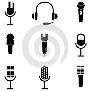 Microphone icon set