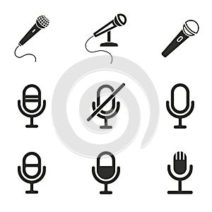 Microphone icon set.