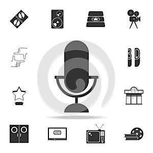 microphone icon. Set of cinema element icons. Premium quality graphic design. Signs and symbols collection icon for websites, web