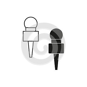 Microphone icon set. Simple vector symbols. Black and white design.