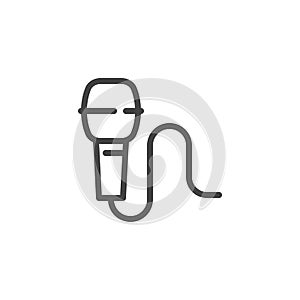 Microphone icon. Symbol of concert, live music, radio, stage performance, show. Sign for karaoke, vocal classe