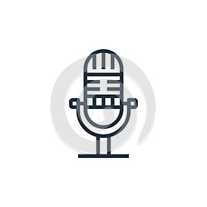 microphone icon vector from computer hardware concept. Thin line illustration of microphone editable stroke. microphone linear