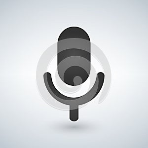 Microphone icon. Vector illustration on modern background.